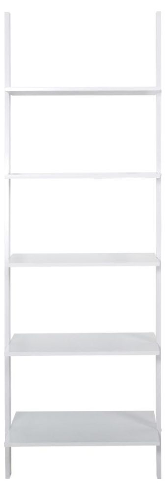 Writex White Ladder Bookcase With 5 Shelves