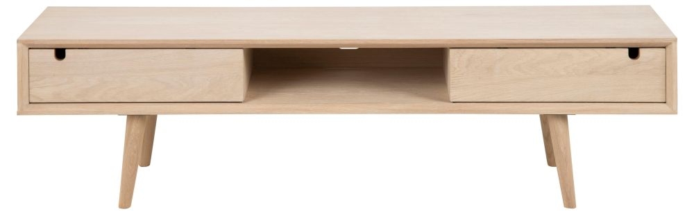 Century Oak 2 Drawer Tv Unit For Tv Upto 64 Inch With Storage