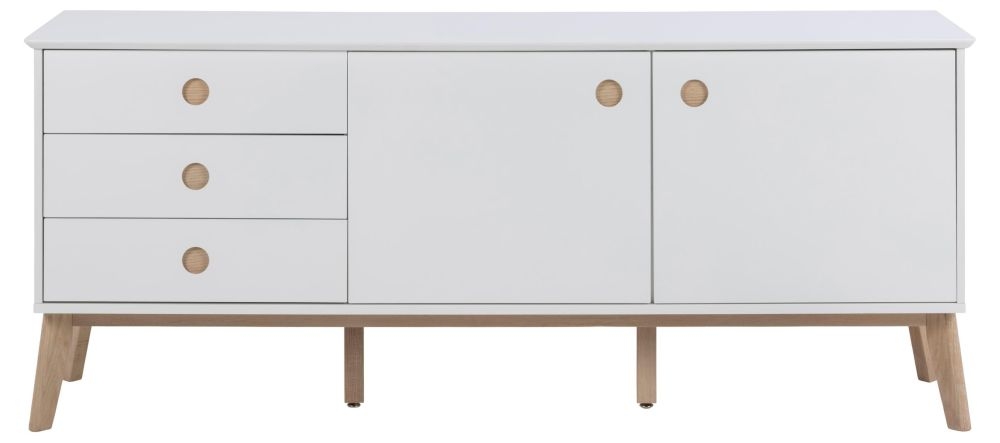 Century White 2 Door 3 Drawer Wide Sideboard