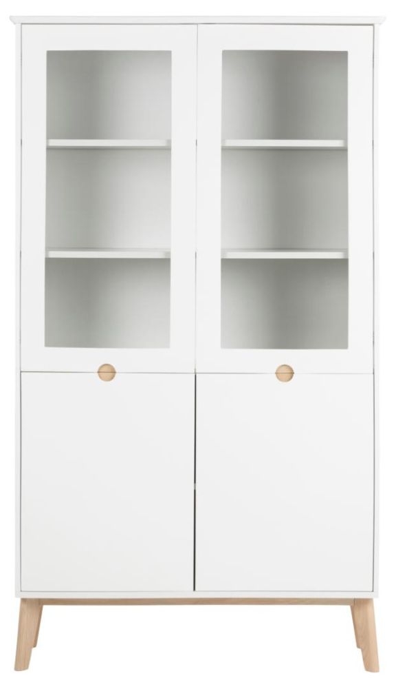 Century White 4 Door Display Cabinet