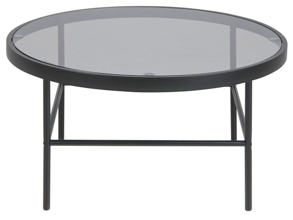 Hoya Smoked Glass Top Round Coffee Table