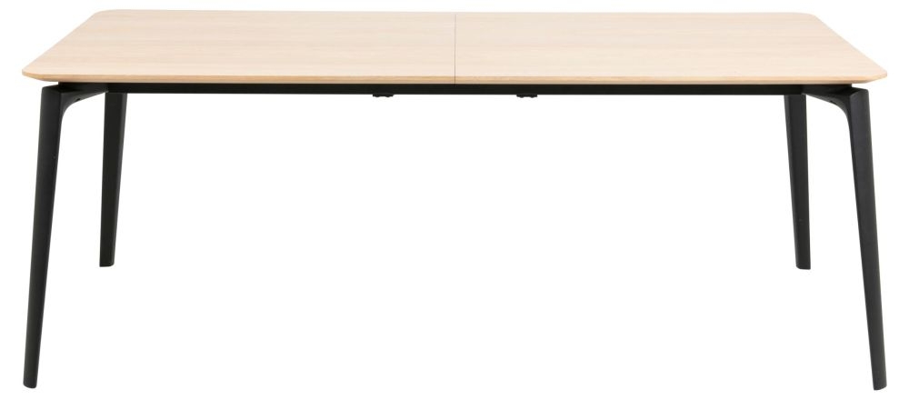 Connect Oak And Black Legs 8 Seater Extending Dining Table 200cm To 300cm