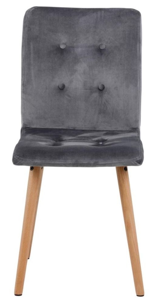 Frida Vic Dark Grey Fabric Dining Chair Sold In Pairs