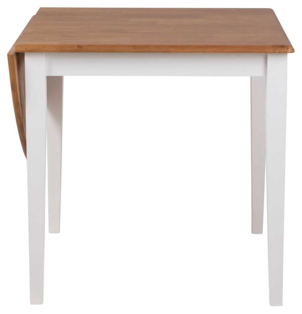 Brisbane Matt Oak And White 2 Seater Drop Leaf Extending Dining Table 75cm115cm