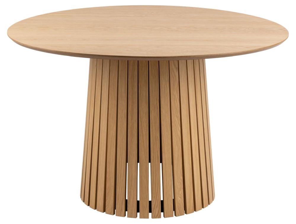 Christo Matt Oak 4 Seater Round Dining Table 120cm