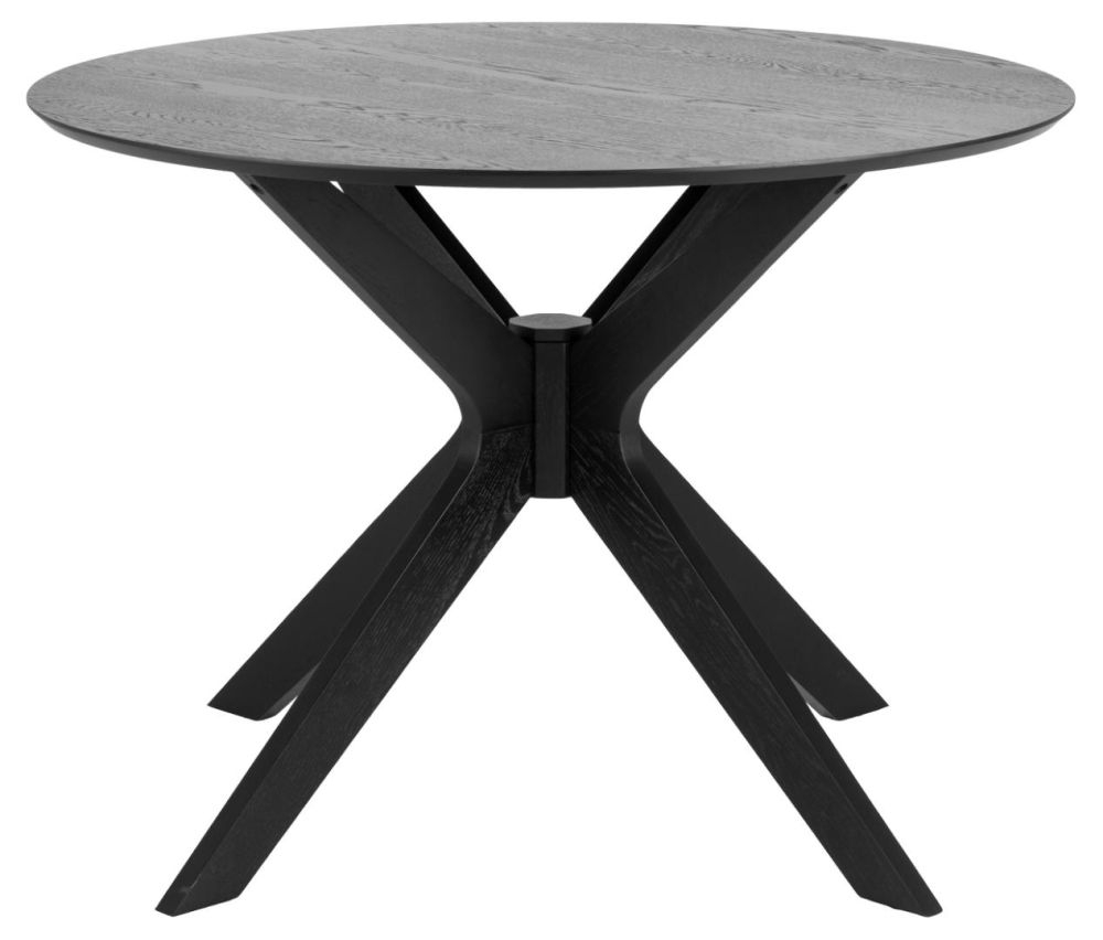 Iduncan Matt Black 2 Seater Round Dining Table 105cm