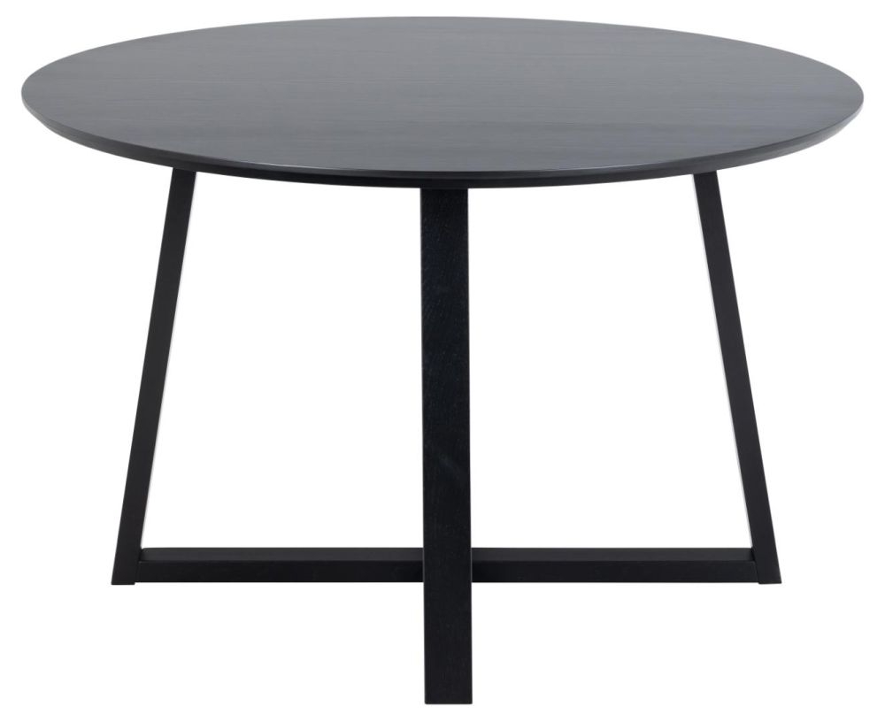 Malika Black 4 Seater Round Dining Table 120cm