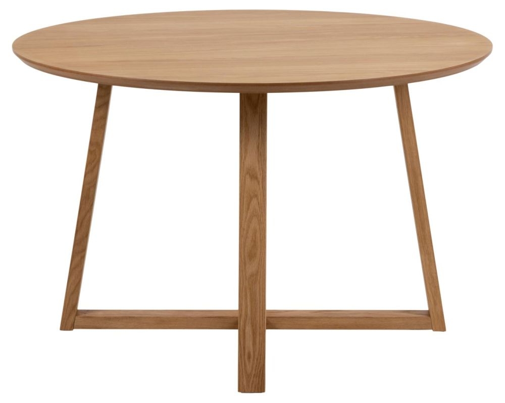 Malika Oak 4 Seater Round Dining Table 120cm