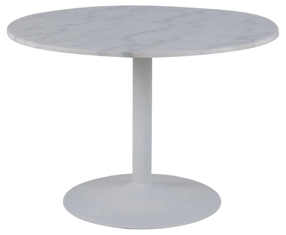 Tarifa White Marble Top 2 Seater Round Dining Table 110cm