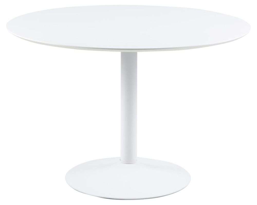 Ibiza White 2 Seater Round Dining Table 110cm