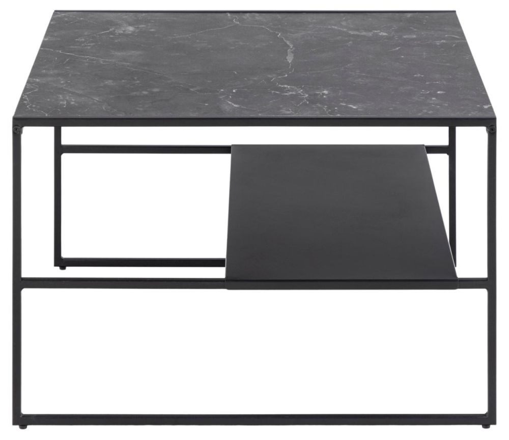 Infinity Black Melamine Top Square Coffee Table