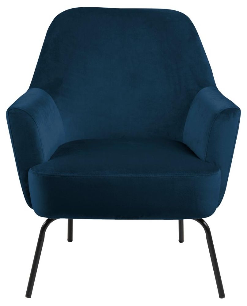 Melissa Vic Navy Blue Fabric Armchair