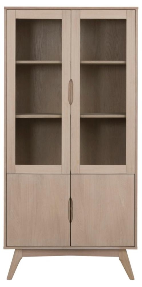 Marte Oak 4 Door Display Cabinet