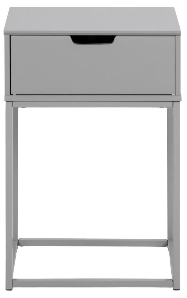 Mitra Grey 1 Drawer Bedside Table