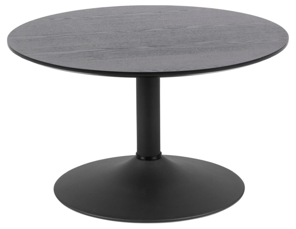 Iberia Matt Black Round Coffee Table Clearance Fss13605