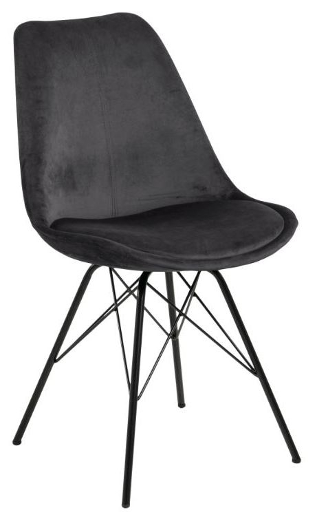 Clearance Eris Vic Dark Grey Fabric Dining Chair Sold In Pairs