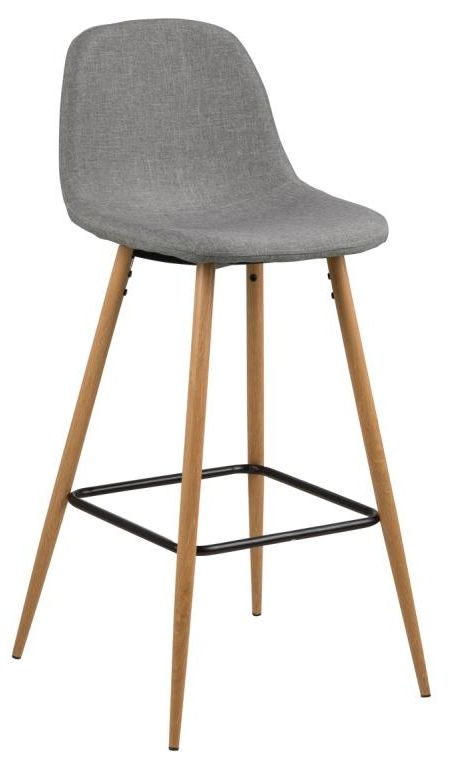 Clearance Wilma Calle Light Grey Fabric Barstool Sold In Pairs