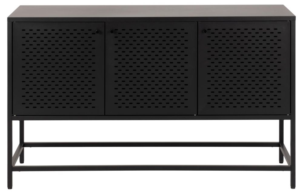 Newcastle Matt Black 3 Door Sideboard