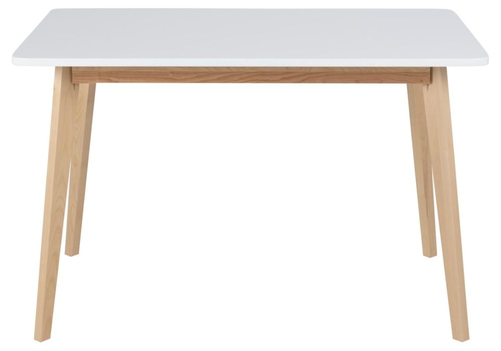 Raven White And Birch 4 Seater Dining Table 120cm