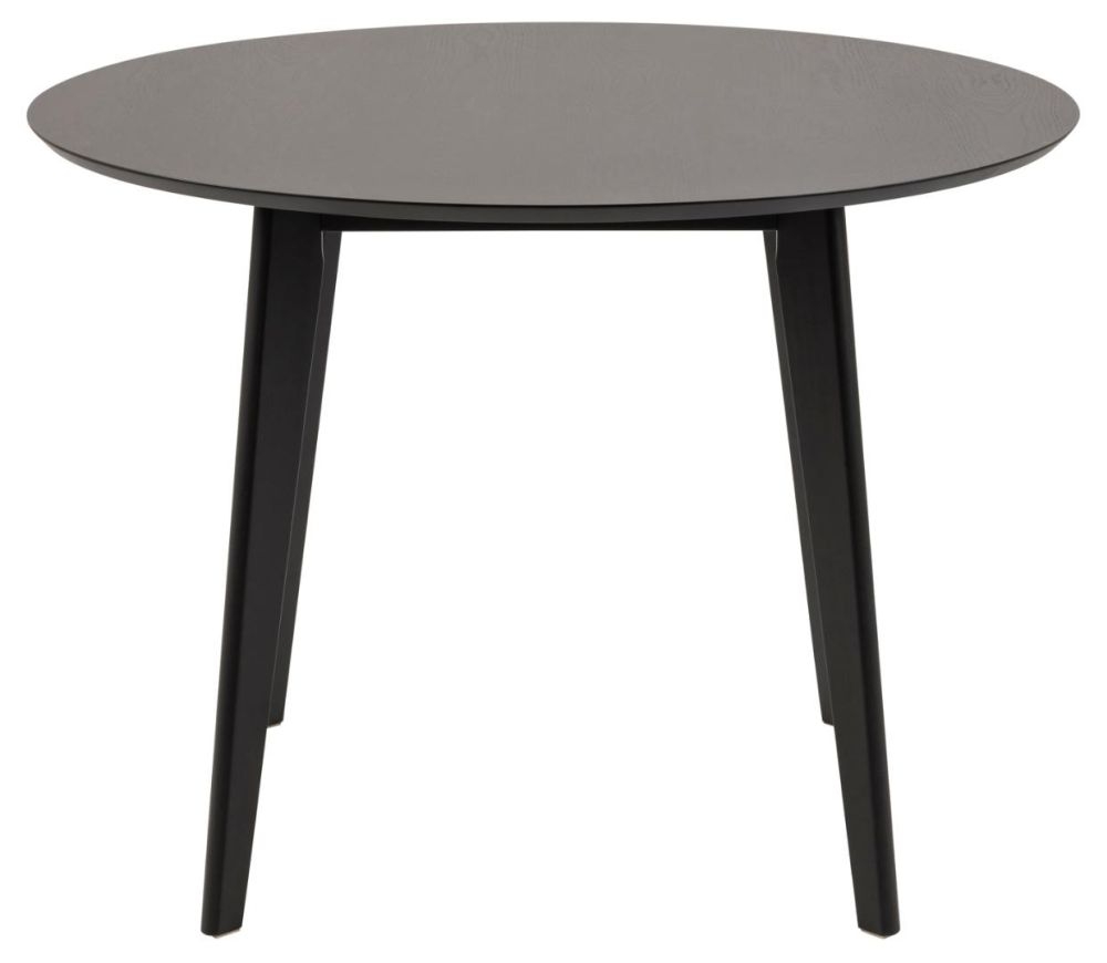 Roxby Matt Black 2 Seater Round Dining Table 105cm