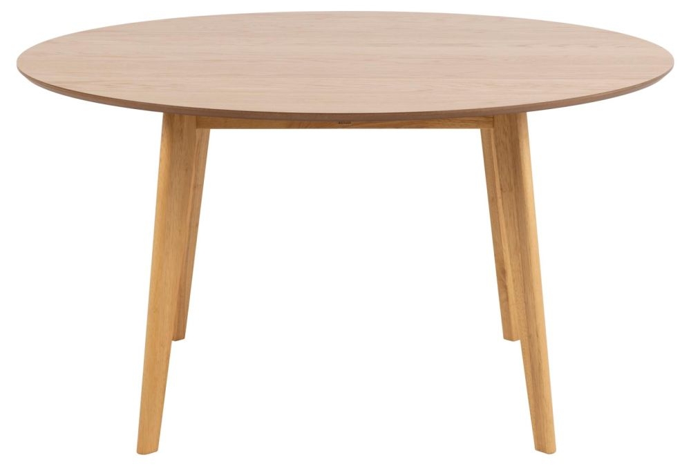 Roxby Oak Veneer 4 Seater Round Dining Table 140cm