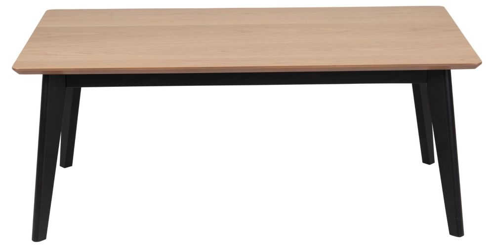 Roxby Oak Veneer And Black Coffee Table