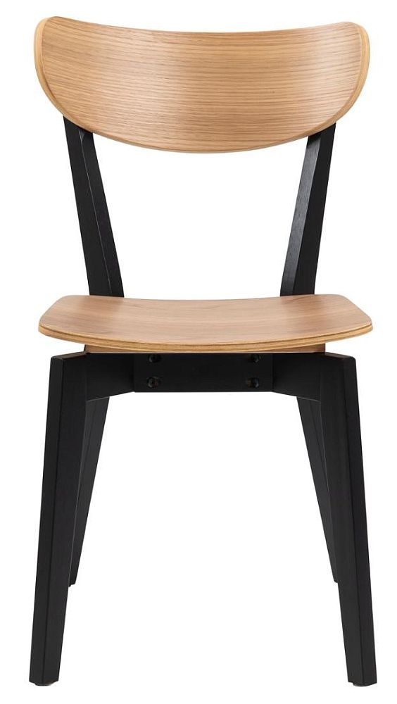 Roxby Oak Veneer And Black Dining Chair Sold In Pairs