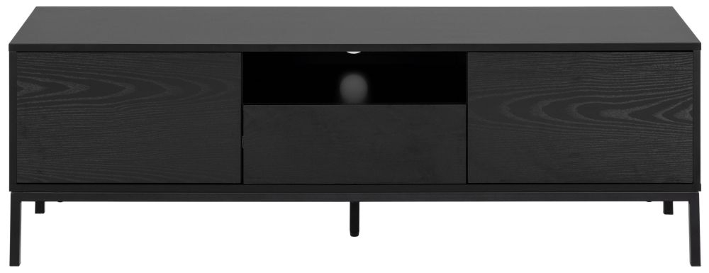 Seaford Black 2 Door 1 Drawer Tv Unit