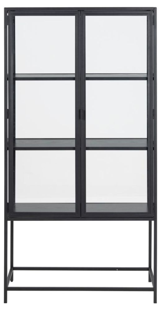 Seaford Black 2 Door Display Cabinet
