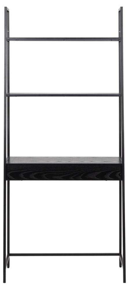 Seaford Black Melamine Bookcase With 2 Shelves