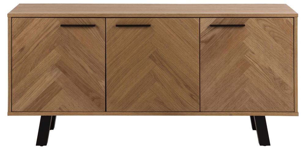 Brighton Oak 3 Door Sideboard 150cm