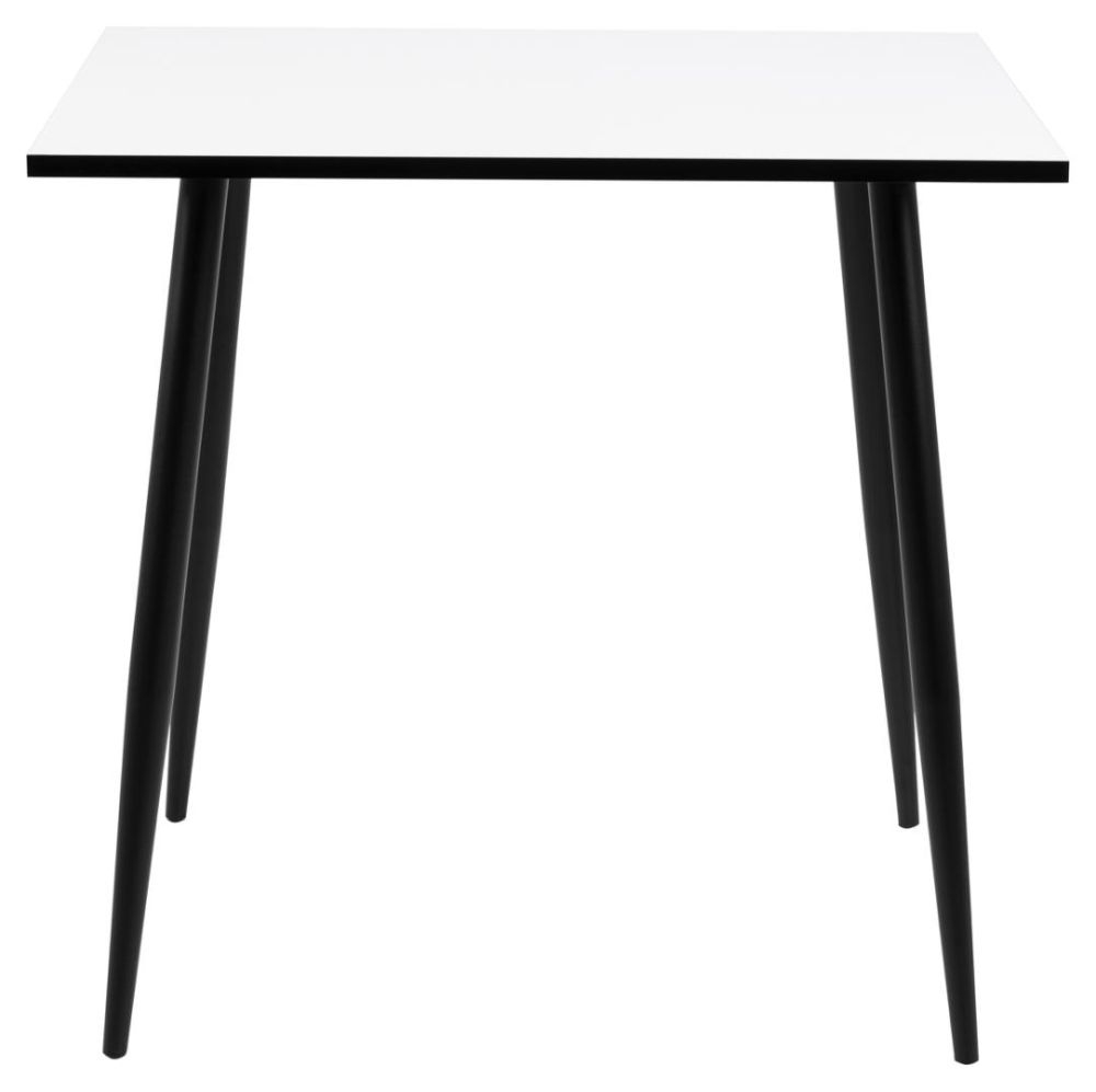 Wilma White And Matt Black Legs 2 Seater Square Dining Table 80cm