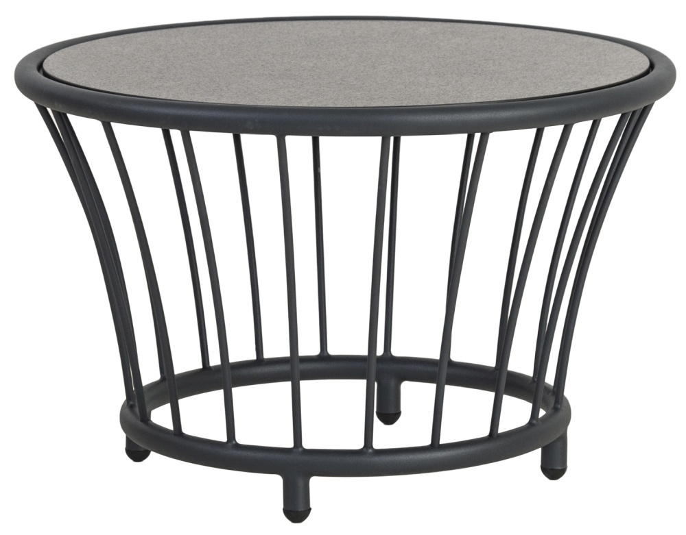 Alexander Rose Cordial Grey Round Side Table With Pebble Hpl Top