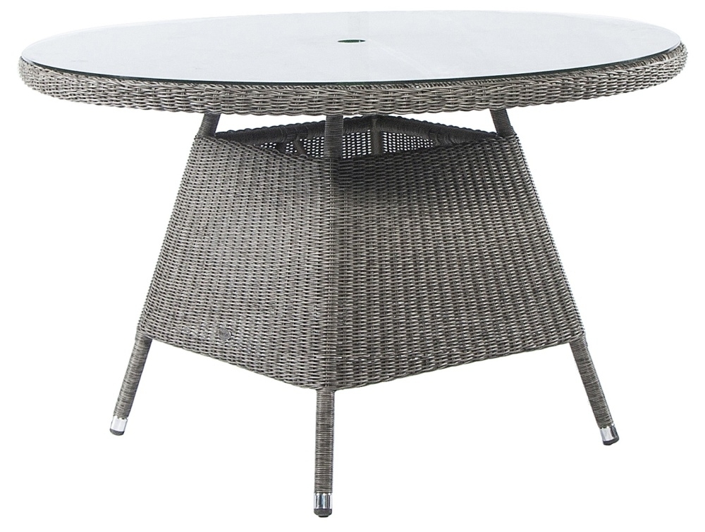 Alexander Rose Monte Carlo 120cm Round Dining Table With Glass