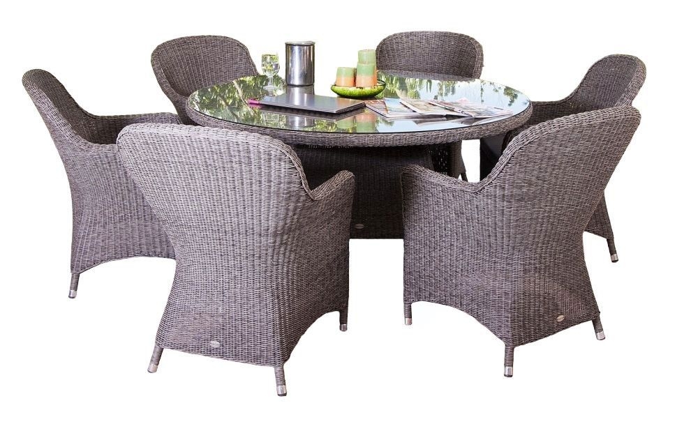 Alexander Rose Monte Carlo 150cm Round Dining Table And 6 Armchair