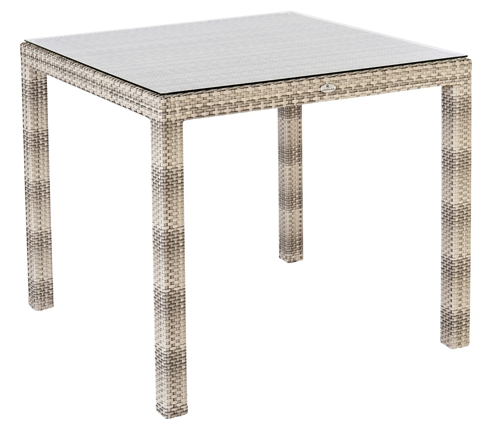 Alexander Rose Ocean Pearl Fiji 80cm Square Dining Table With Glass