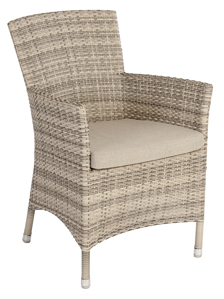 Alexander Rose Ocean Pearl Wave Dining Armchair With Cushion Sold In Pairs