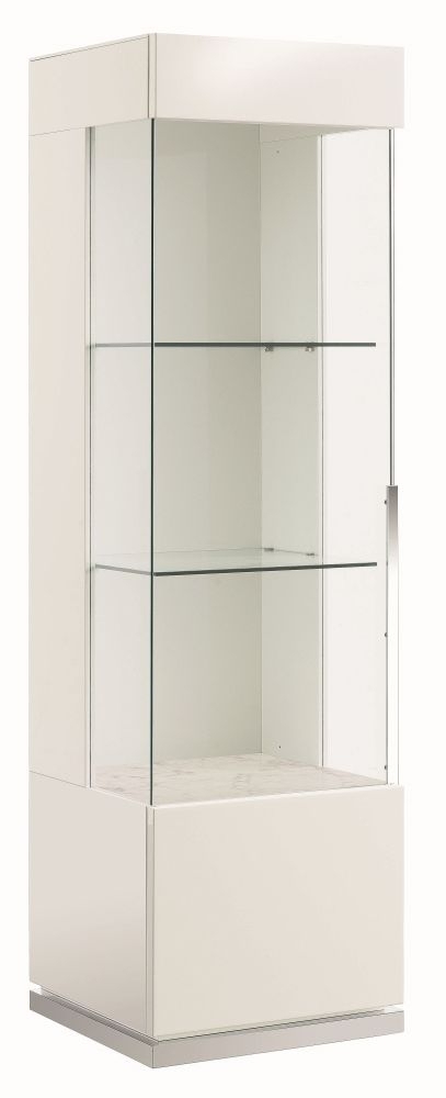 Alf Italia Canova White High Gloss 1 Door Display Cabinet Left