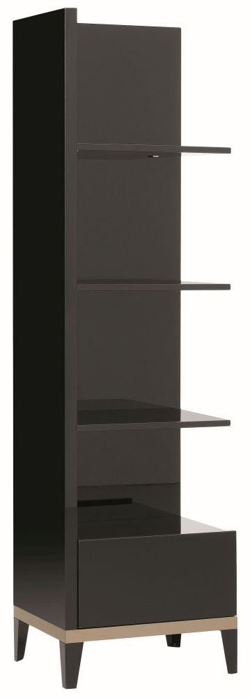 Alf Italia Mont Noir Black High Gloss Bookcase Left