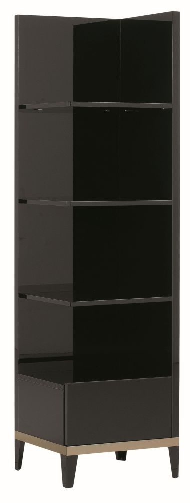 Alf Italia Mont Noir Black High Gloss Bookcase Right