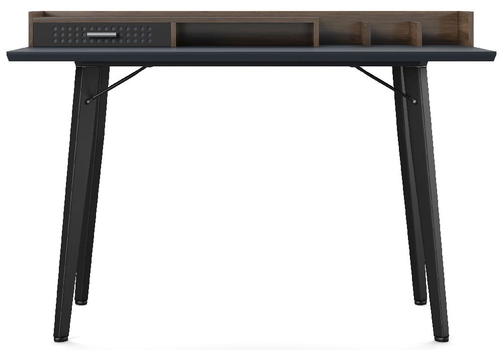 Alphason Memphis Charcoal Grey And Walnut Writing Desk Aw3615gry