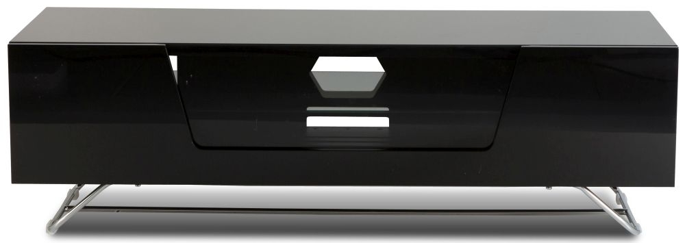 Product photograph of Alphason Chromium Cab Black Tv Cabinet 55inch - Cro2-1200cb-blk from Choice Furniture Superstore
