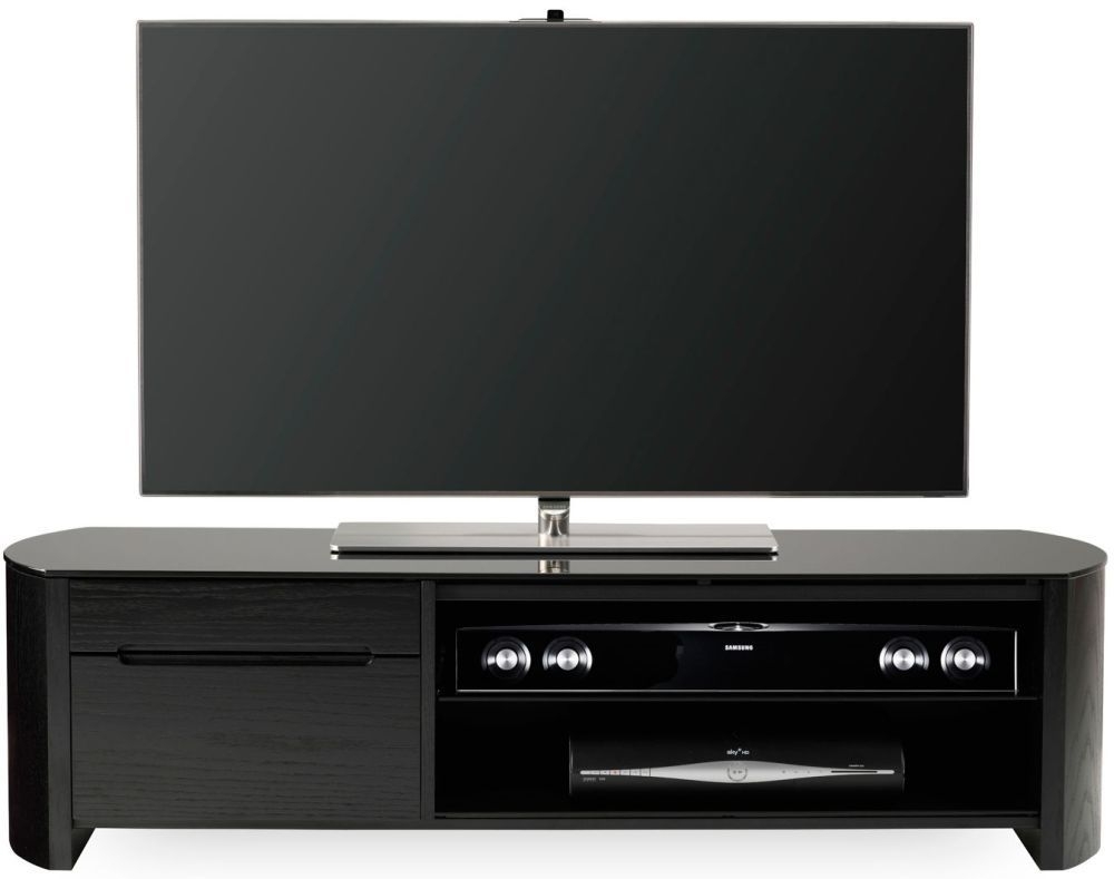 Alphason Finewood Black Oak Tv Cabinet For 58inch Fw1350cbblk