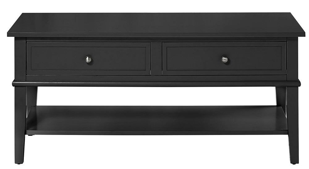 Alphason Franklin Black Painted 2 Drawer Coffee Table