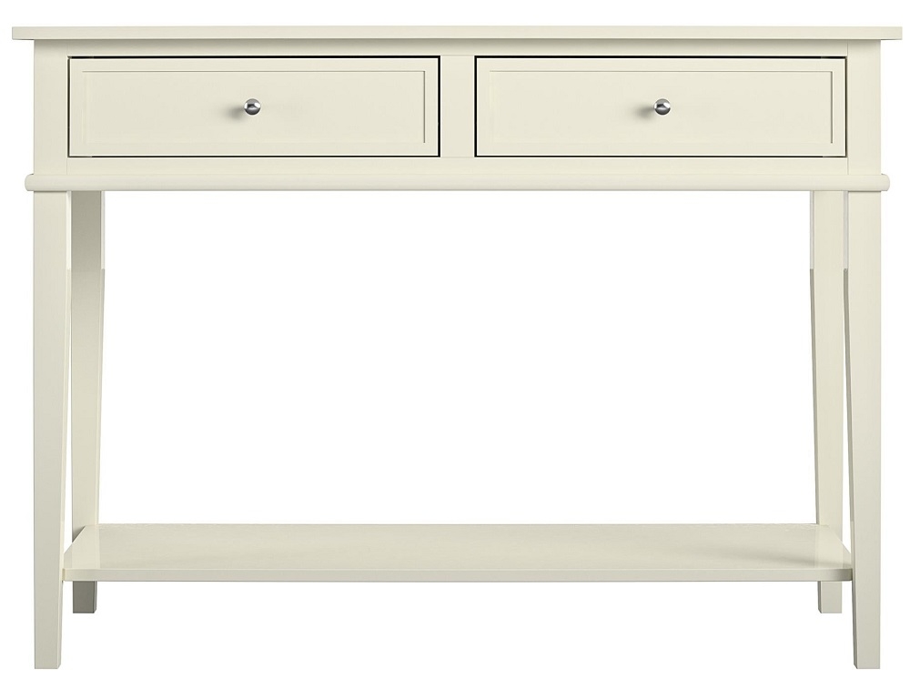 Alphason Franklin White Painted 2 Drawer Console Table