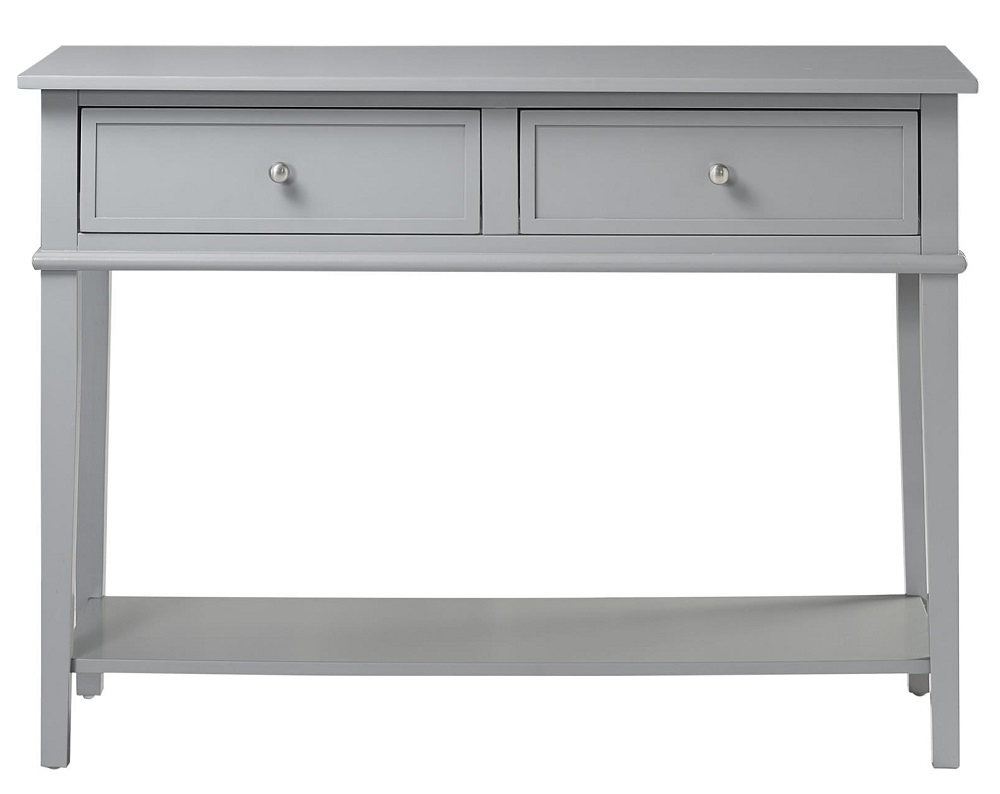 Alphason Franklin Grey Painted 2 Drawer Console Table