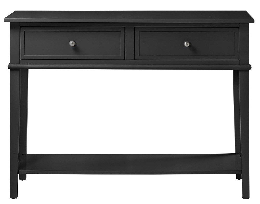 Alphason Franklin Black Painted 2 Drawer Console Table