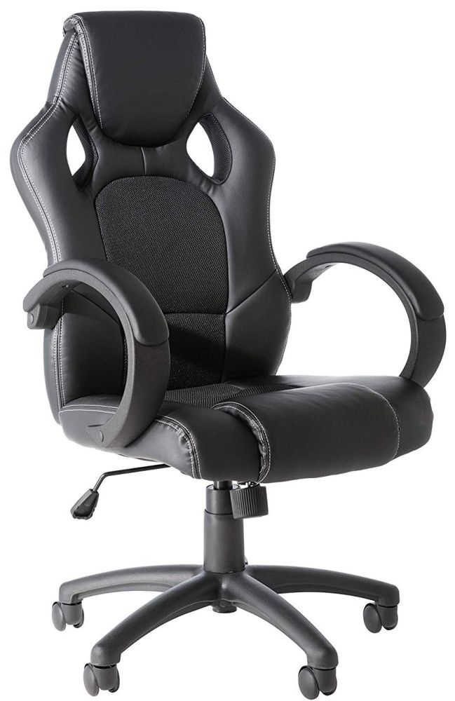 Alphason Daytona Black Faux Leather Office Chair Aoc5006blk