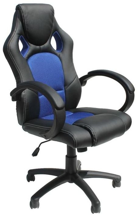 Alphason Daytona Faux Leather Office Chair Black And Blue Aoc5006blu