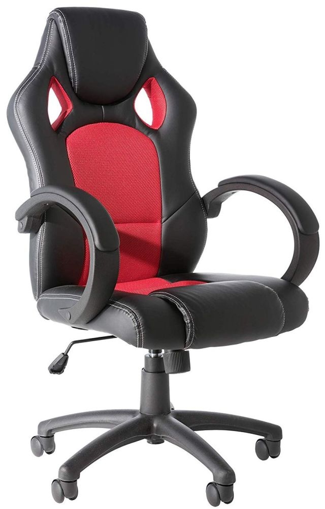 Alphason Daytona Faux Leather Office Chair Black And Red Aoc5006r